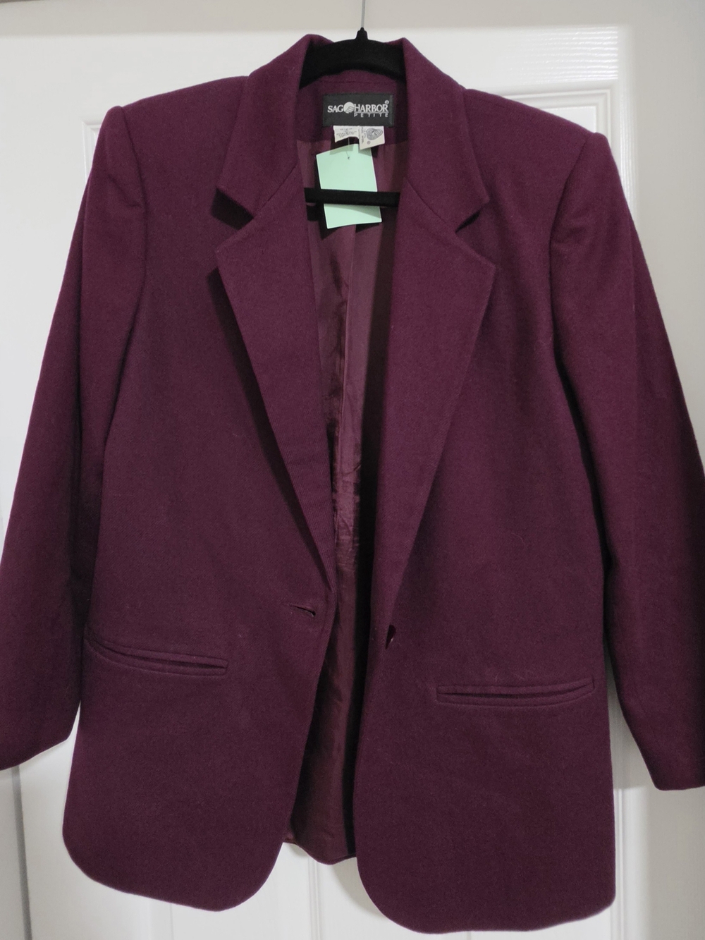 Sag Harbor Women's Deep Plum Wool-Blend Blazer